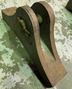 cast iron locomotive brake show pin hole re machined