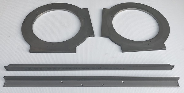 Stainless steel angle and waterjet cut parts milling machined